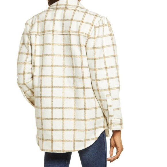 TREASURE & BOND Plaid Puff Sleeve Shirt Jacket - Picture 2 of 7